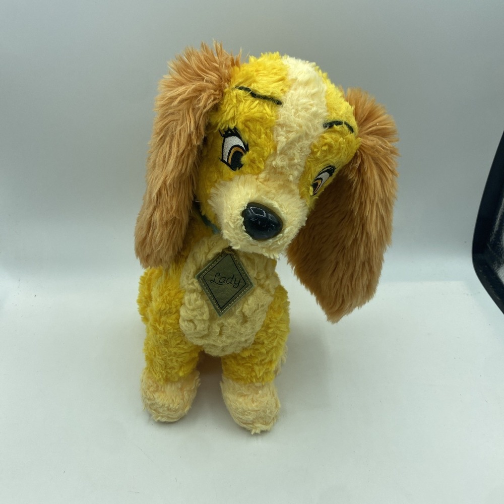 Disney Plush Lady and the Tramp Dog Soft Toy Yellow Floppy Ears 12"